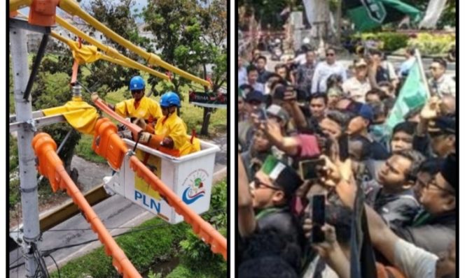 
					Massa Aliansi PGPP-NTB menggelar demonstrasi di depan Kantor PLN UIW NTB menyoroti pemadaman listrik bergilir dan transparansi dana CSR perusahaan, Mataram, Kamis (21/05/2026) (Foto: Istimewa/Ilustrasi)