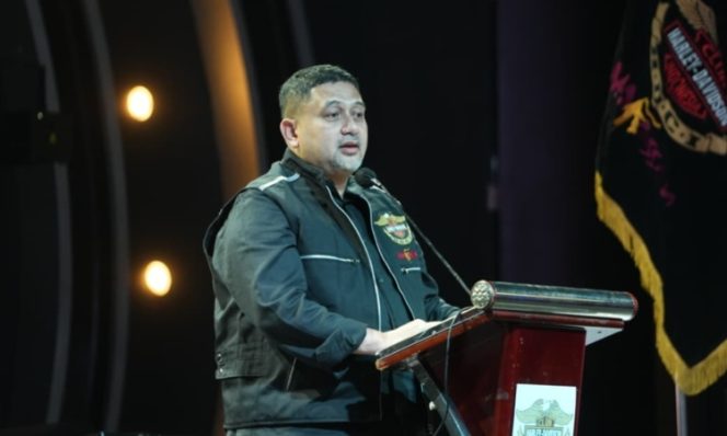 
					Wali Kota Makassar, Appi, saat memberikan sambutan pada pelantikan Pengurus Cabang HDCI Makassar dan HDCI Kendari periode 2025–2028, di Hotel Claro Makassar, Sabtu (2/5/2026) (Foto: Istimewa)