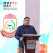 Wali Kota Makassar Munafri Arifuddin saat menghadiri ramah tamah May Day 2026 bersama pekerja dan pengusaha, Makassar, Senin (4/5/2026) (Foto: Pedomansuara)