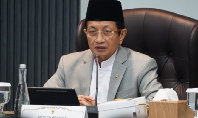 
					Menteri Agama RI, Nasaruddin Umar menyampaikan pesan Idul Adha 1447 H yang menekankan nilai keikhlasan, kepedulian sosial, dan semangat berkurban bagi masyarakat Indonesia. Jakarta, Selasa (26/5/2026) (Foto: Istimewa)