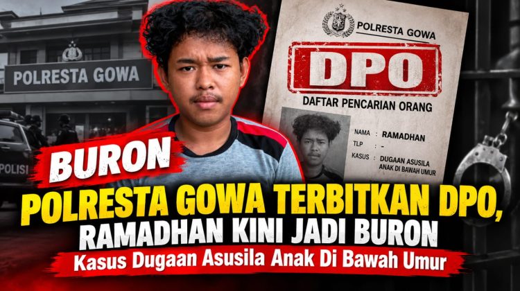 Selebaran resmi Daftar Pencarian Orang (DPO) atas nama Ramadhan, terduga pelaku kekerasan seksual terhadap anak di bawah umur yang diterbitkan oleh Satreskrim Polresta Gowa. Dokumen ini dirilis di Markas Polresta Gowa, Sulawesi Selatan, Senin (7/9/2026) (Foto: Tim Redaksi)