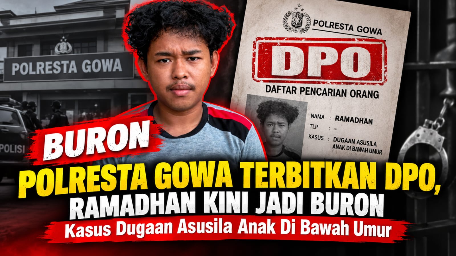 Polresta Gowa Terbitkan DPO, Ramadhan Kini Jadi Buron Kasus Dugaan Asusila Anak Di Bawah Umur